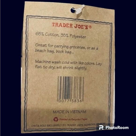 Trader Joe’s Canvas Tote Bag NEW Reusable Eco Bag Grocery Bag - NWT - Heavy Duty - Picture 6 of 9